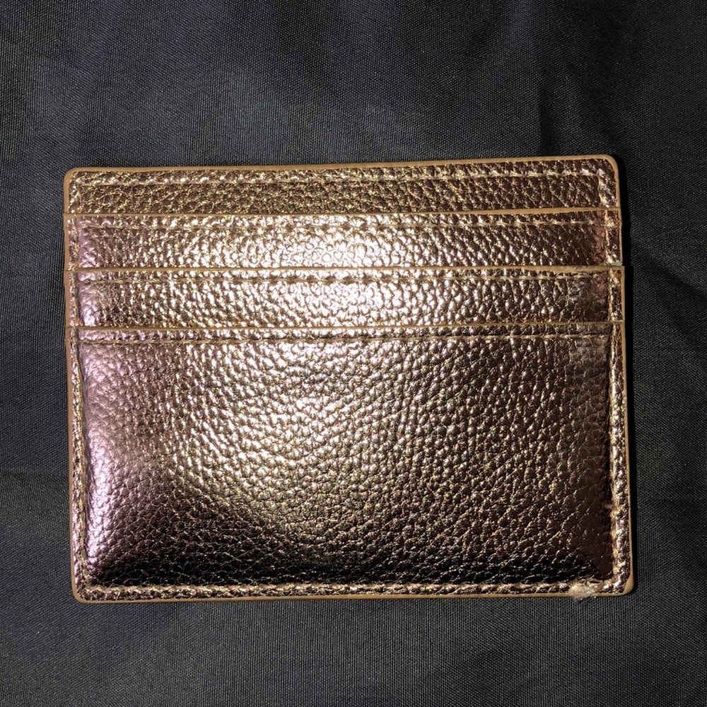 Rose gold card case with 3 credit card slots